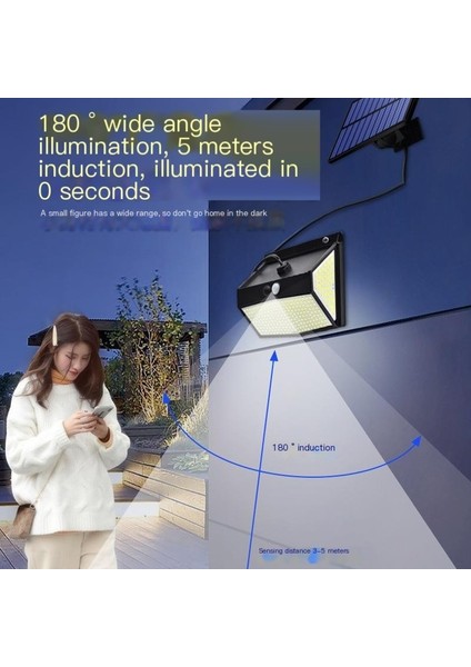 318LED Bölünmüş Güneş Işığı Bahçe Ev Aydınlatma Duvar Lambası (Yurt Dışından)