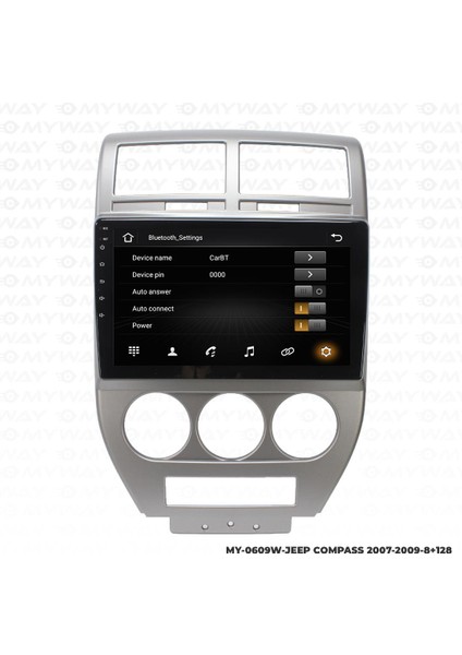 Jeep Compass Android 12 Multimedya Carplay 4gb RAM+64GB HDD 2007-2009 Navigasyon Ekran modelleri