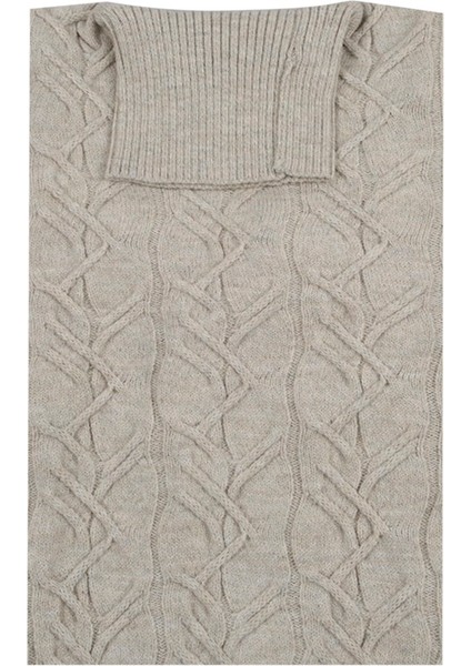 Bej Slim Fit Tam Balıkçı Yaka Erkek Triko