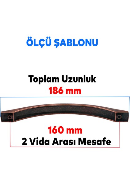 Mobilya Banyo Mutfak Dolabı Çekmece Dolap Kapak Kulpu Kulbu Antik Bakır 160 mm Metal Kulp