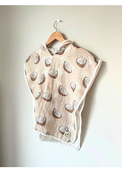 %100 Pamuk Müslin Kapşonlu Plaj Çocuk Bebek Panço Bornoz Banyo Havlu fiyatları