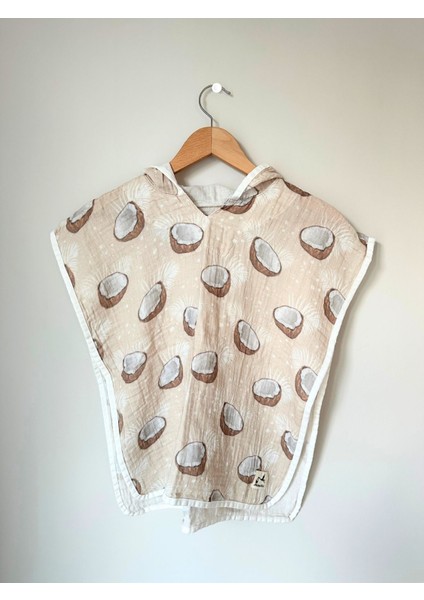 %100 Pamuk Müslin Kapşonlu Plaj Çocuk Bebek Panço Bornoz Banyo Havlu modelleri