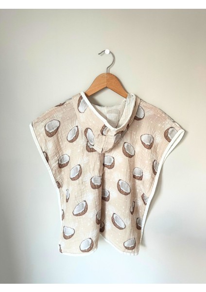 %100 Pamuk Müslin Kapşonlu Plaj Çocuk Bebek Panço Bornoz Banyo Havlu fırsatları