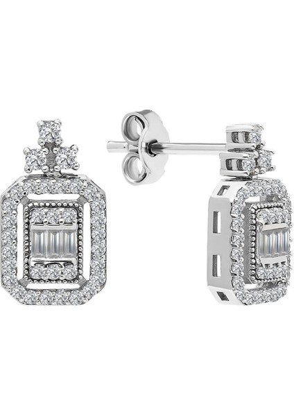 Baget Pırlanta Taşlı Işık Yolu Küpe