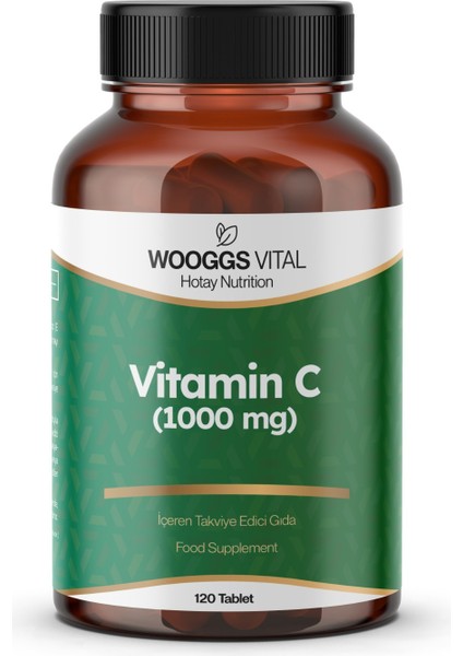 Woogss Vital Vitamin C (1000 mg) Takviye Edici Gıda 120 Tablet