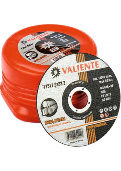 Metal Kesme Taşı 115X1.0X22.2MM Valıente 50 Adet