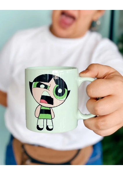 Pazartesi Sendromu Huysuz Buttercup Yeşil Hediye Kupa Bardak