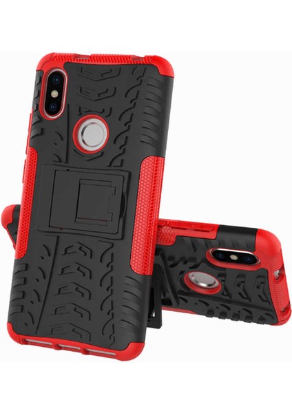 Xiaomi Redmi Note 5 Pro Kılıf Standlı Korunaklı Silikon Kapak (Hibrit)