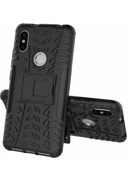 Xiaomi Redmi Note 5 Pro Kılıf Standlı Korunaklı Silikon Kapak (Hibrit)