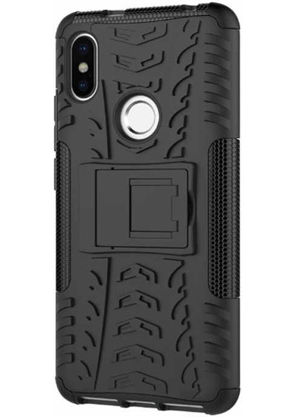 Xiaomi Redmi Note 5 Pro Kılıf Standlı Korunaklı Silikon Kapak (Hibrit)
