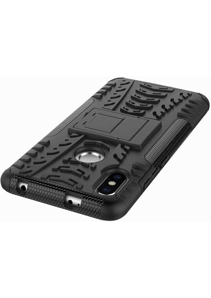 Xiaomi Redmi Note 5 Pro Kılıf Standlı Korunaklı Silikon Kapak (Hibrit)