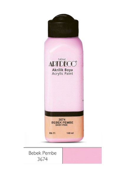 Akrilik Boya 140 ml Bebek Pembe 070R-3674