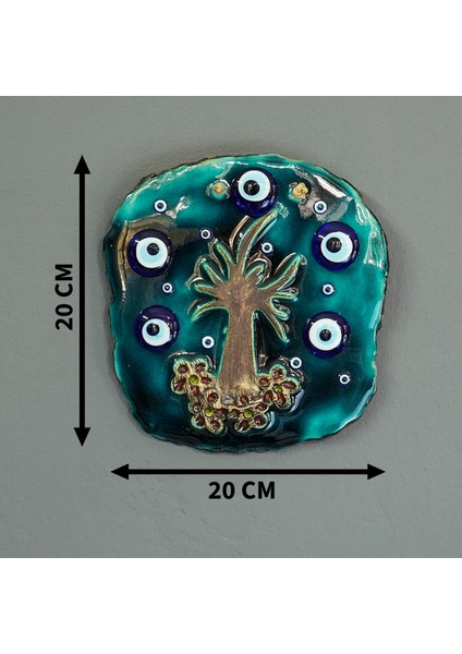 Tablo Hayat Agaci Seramik Duvar Susu Nazar Boncugu Hediyelik Duvar Dekorasyonu