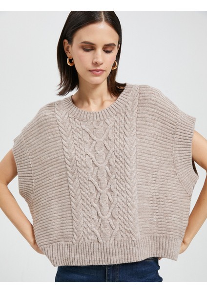 Oversize Örgü Süveter Yarasa Kol