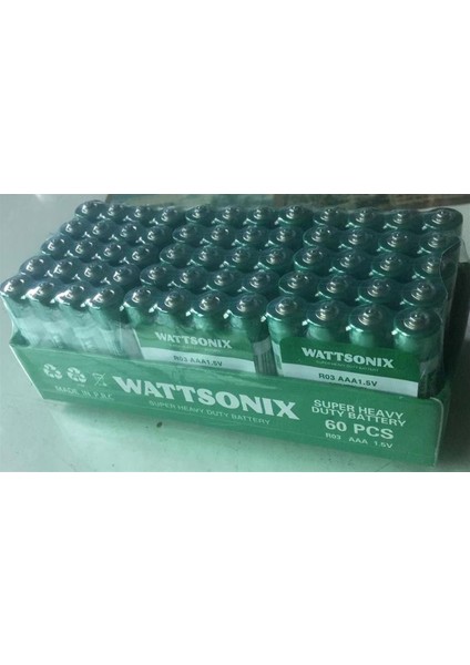 Wattsonıx R03 Aaa Ince Kalem Pil (60LI Paket Kumanda Pili)