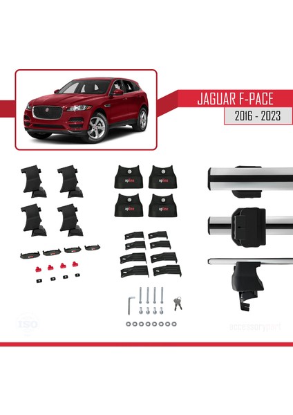 Jaguar F-Pace 2016 ve Sonrası ile Uyumlu Ace-4 Ara Atkı Tavan Barı Gri indirimleri