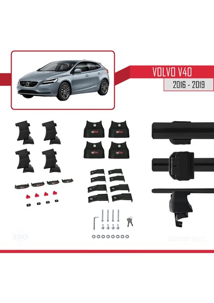 Volvo V40 2016-2019 Arası ile Uyumlu Ace-4 Ara Atkı Tavan Barı Siyah indirimleri