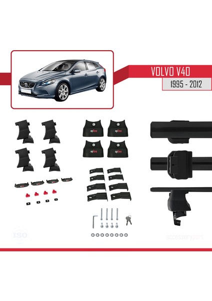 Volvo V40 1995-2012 Arası ile Uyumlu Ace-4 Ara Atkı Tavan Barı Siyah indirimleri