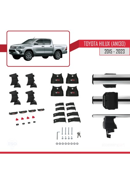 Toyota Hilux (AN130) 2015 ve Sonrası ile Uyumlu Ace-4 Ara Atkı Tavan Barı Gri indirimleri