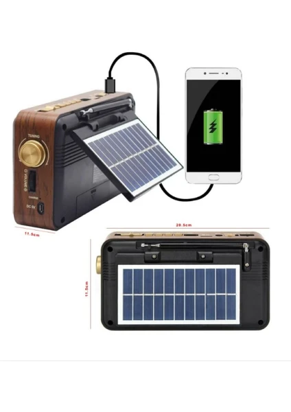 CM-320 Bt Nostaljik Solar Radyo,kitap Okuma Lambası+Usb+Tf+3band+Mp3 Çalar+Ve Müzik Kutusu