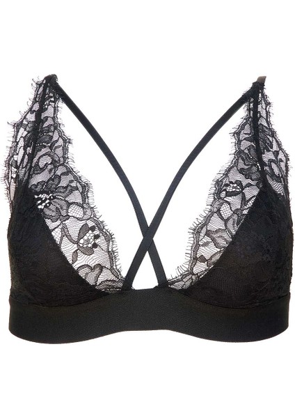Siyah Daisy Fides Dantelli Bralet