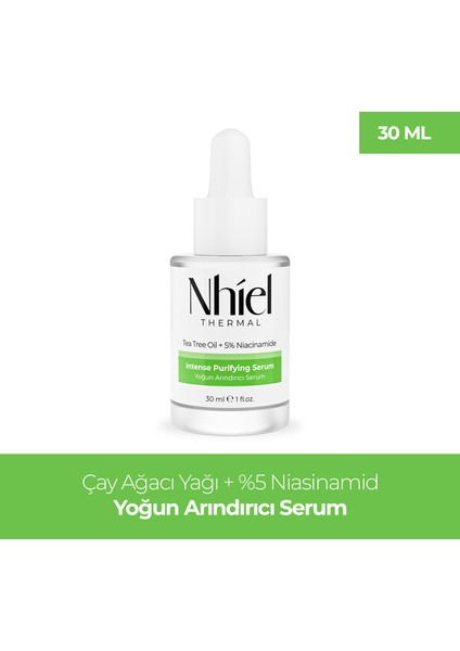 Yoğun Arındırıcı Serum 30 ml (Çay Ağacı Yağı + %5 Niasinamid)