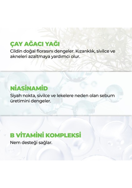 Yoğun Arındırıcı Serum 30 ml (Çay Ağacı Yağı + %5 Niasinamid)