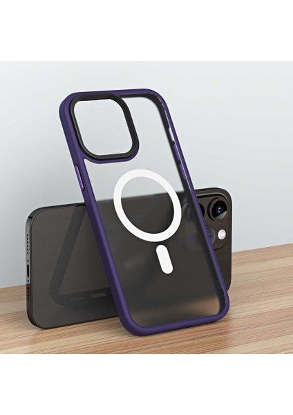 Apple iPhone 13 Pro Kılıf Şarj Destekli Kontrast Metal Hassas Buton Tasarım Kapak (Hibrit-Mag) fırsatları