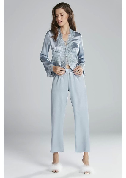 6'lı Midi Gecelik Sabahlık Gelin Çeyiz Set 6335 Mist fırsatları