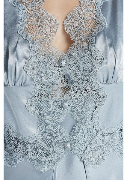 6'lı Midi Gecelik Sabahlık Gelin Çeyiz Set 6335 Mist indirimleri