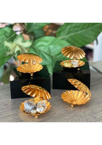 6 Adet Gold İstiridye Lokumluk 7 x 7 x 9 cm