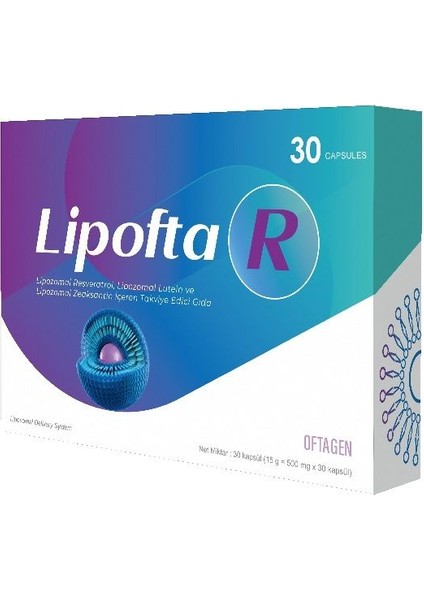 Lıpofta R 30 Kapsül Lipozomal Resveratrol, Lipozomal Lutein ve Lipozomal Zeaksantin Içeren Takviye Edici Gıda