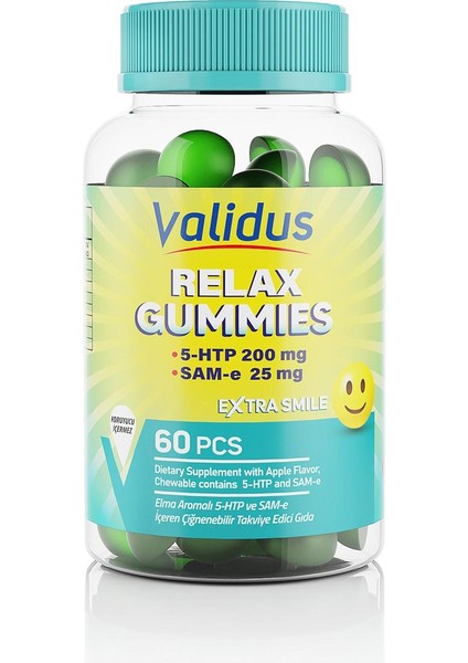 Relax 5-HTTP 200 mg + Sam-e 25 mg 60 Gummies (Pectin)