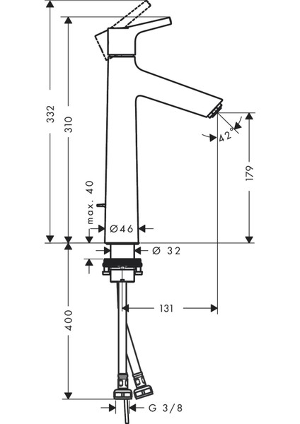 Talıs S Tek Kollu Lavabo Bataryası 190MM Kumandalı Krom 72031000