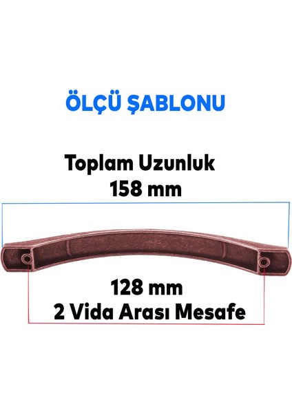 Mobilya Banyo Mutfak Dolabı Çekmece Dolap Kapak Kulpu Kulbu Antik Bakır 128 mm Metal Kulp
