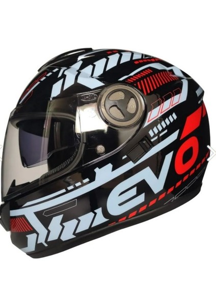 Motosiklet Kaskı Ce Onaylı Full Face Abs Materıal Güneş Vizörlü Kask Evo Red