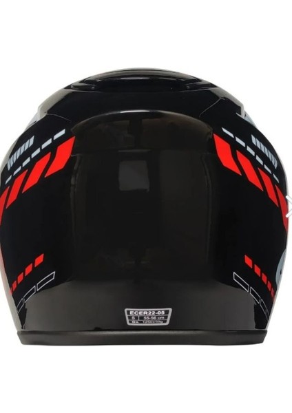 Motosiklet Kaskı Ce Onaylı Full Face Abs Materıal Güneş Vizörlü Kask Evo Red