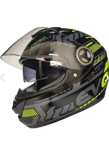 Motosiklet Kaskı Ce Onaylı Full Face Abs Materıal Güneş Vizörlü Kask Fr 913 Evo Yellow