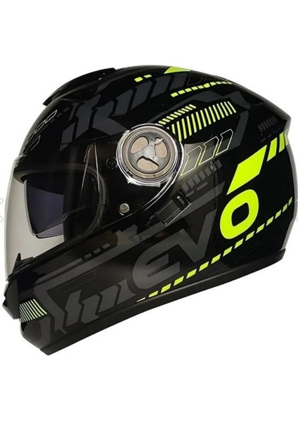 Motosiklet Kaskı Ce Onaylı Full Face Abs Materıal Güneş Vizörlü Kask Fr 913 Evo Yellow