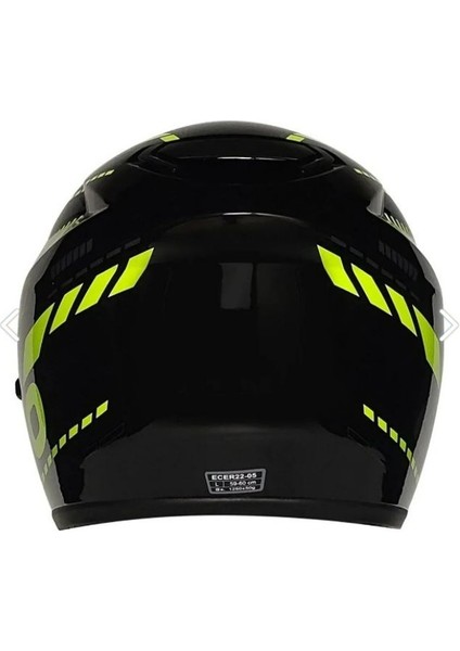 Motosiklet Kaskı Ce Onaylı Full Face Abs Materıal Güneş Vizörlü Kask Fr 913 Evo Yellow