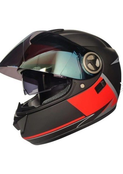 Motosiklet Kaskı Ce Onaylı Full Face Abs Materıal Güneş Vizörlü Kask Fr 913