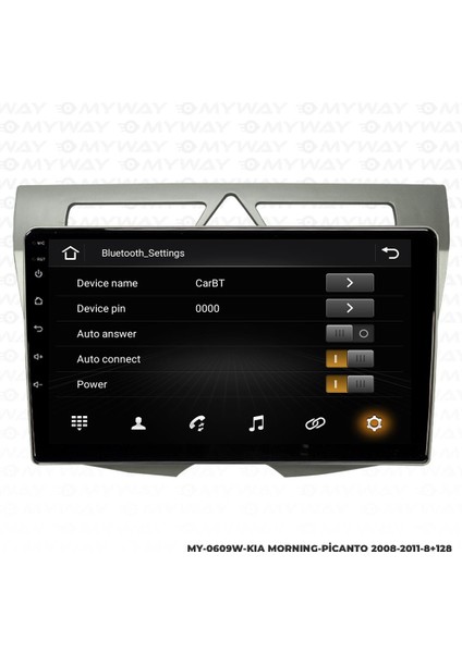 Kia Picanto Android 12 Multimedya Carplay 4gb RAM+64GB HDD 2008-2011 Navigasyon Ekran modelleri