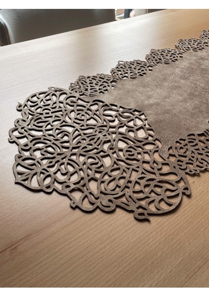 Sütlü Kahverengi Süet Kumaş Runner Sehpa Boyu 40X100CM fiyatları