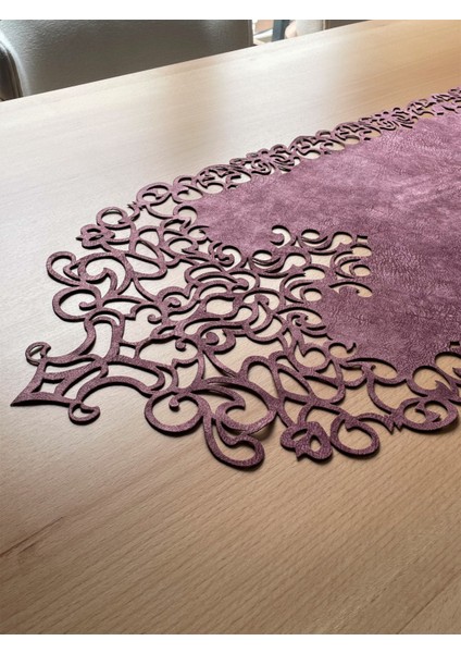 Pembe Süet Kumaş Runner Konsol Boyu 40X120 Cm