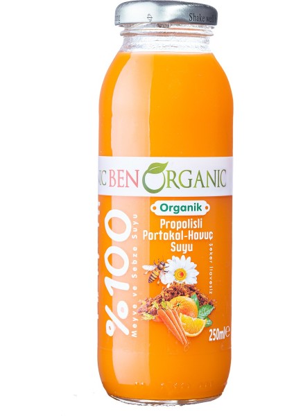 Ben Organic Propolisli Portakal ve Havuç Suyu 6 x 250 ml