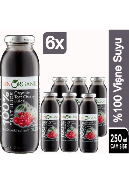 Ben Organic Vişne Suyu 6 x 250 ml