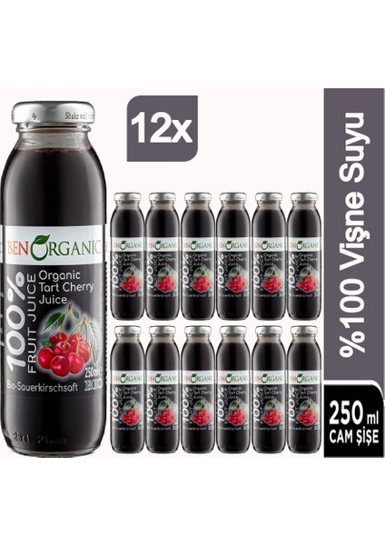 Ben Organic Vişne Suyu 12 x 250 ml