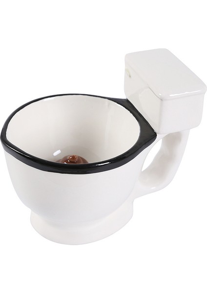 Komik 3D Seramik Kaka Kupa Tuvalet Fincan Kaka Şekilli Kahve Fincanı (Yurt Dışından)