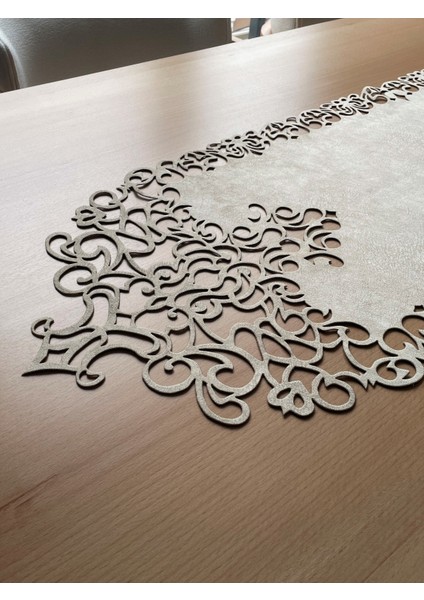 Bej (Koyu Krem) Süet Kumaş Runner Masa Boyu 40X140 Cm fiyatları