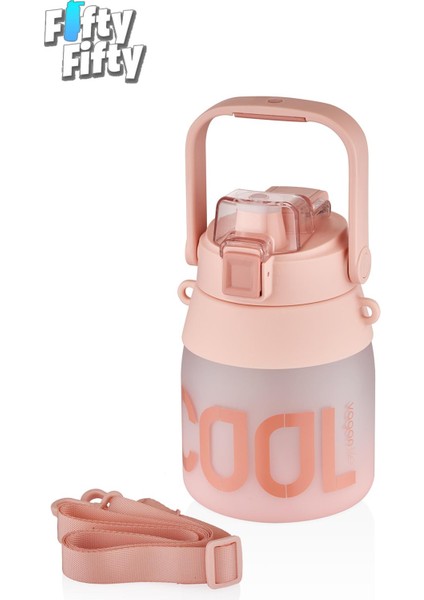 1000 ml Askılı Tek Kapak Çift Kullanım Pipetli/pipetsiz Kullanım Softtouch Su Matarası